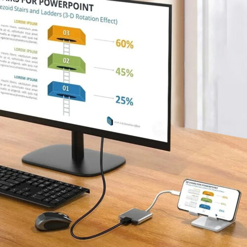 Adapter TICP C na  USB HUB, HDMI+USB-A i USB-C(PD)  HUB-USBC1/3 - Image 2