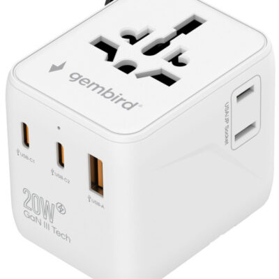 Univerzalni travel adapter 20W  TPA-1A2C20-01-W