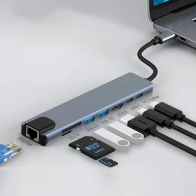8u1 USB HUB sa HDMI, LAN, USBA, PD, TF/SD HUB-USBC 1/8