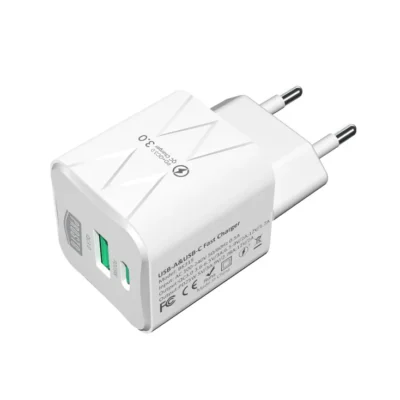 Kucni brzi kućni punjač telefona 1xPD Type-C+ 1xQC  USBP 370
