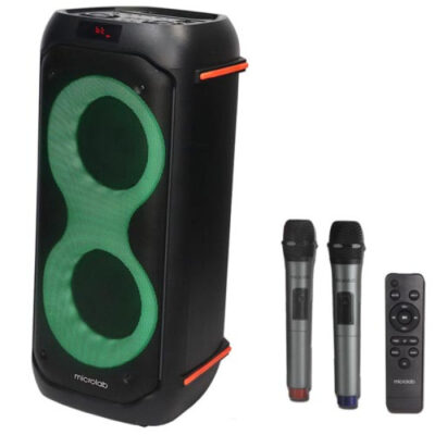 Bluetooth karaoke zvucnik sa bezicnim mikrofonima PT 602W