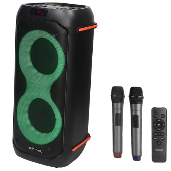 Bluetooth karaoke zvucnik sa bezicnim mikrofonima PT 602W